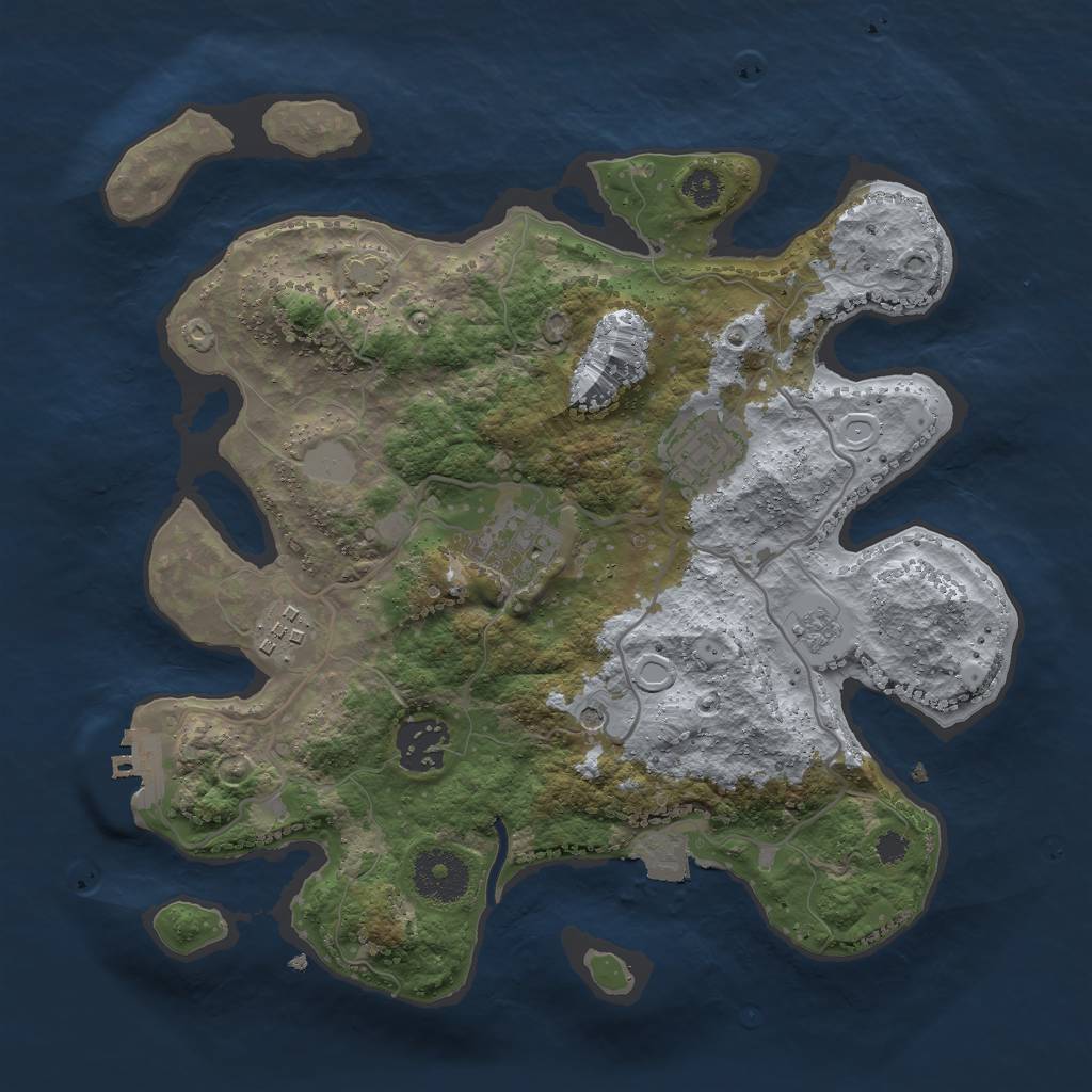 Rust Map: Procedural Map, Size: 3000, Seed: 5461, 11 Monuments