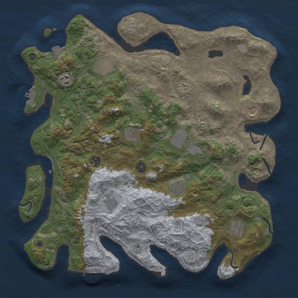 Rust Map: Procedural Map, Size: 4250, Seed: 724704008, 19 Monuments