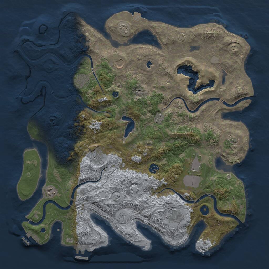 Rust Map: Procedural Map, Size: 4250, Seed: 724704008, 15 Monuments