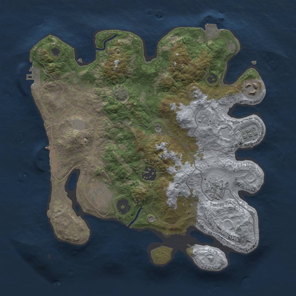 Rust Map: Procedural Map, Size: 3000, Seed: 108206960, 13 Monuments