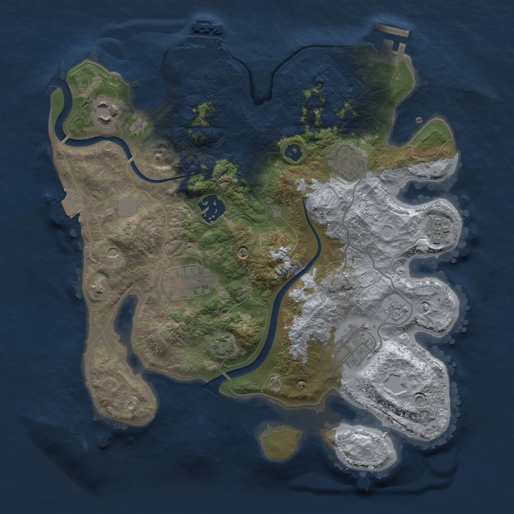 Rust Map: Procedural Map, Size: 3000, Seed: 108206960, 12 Monuments
