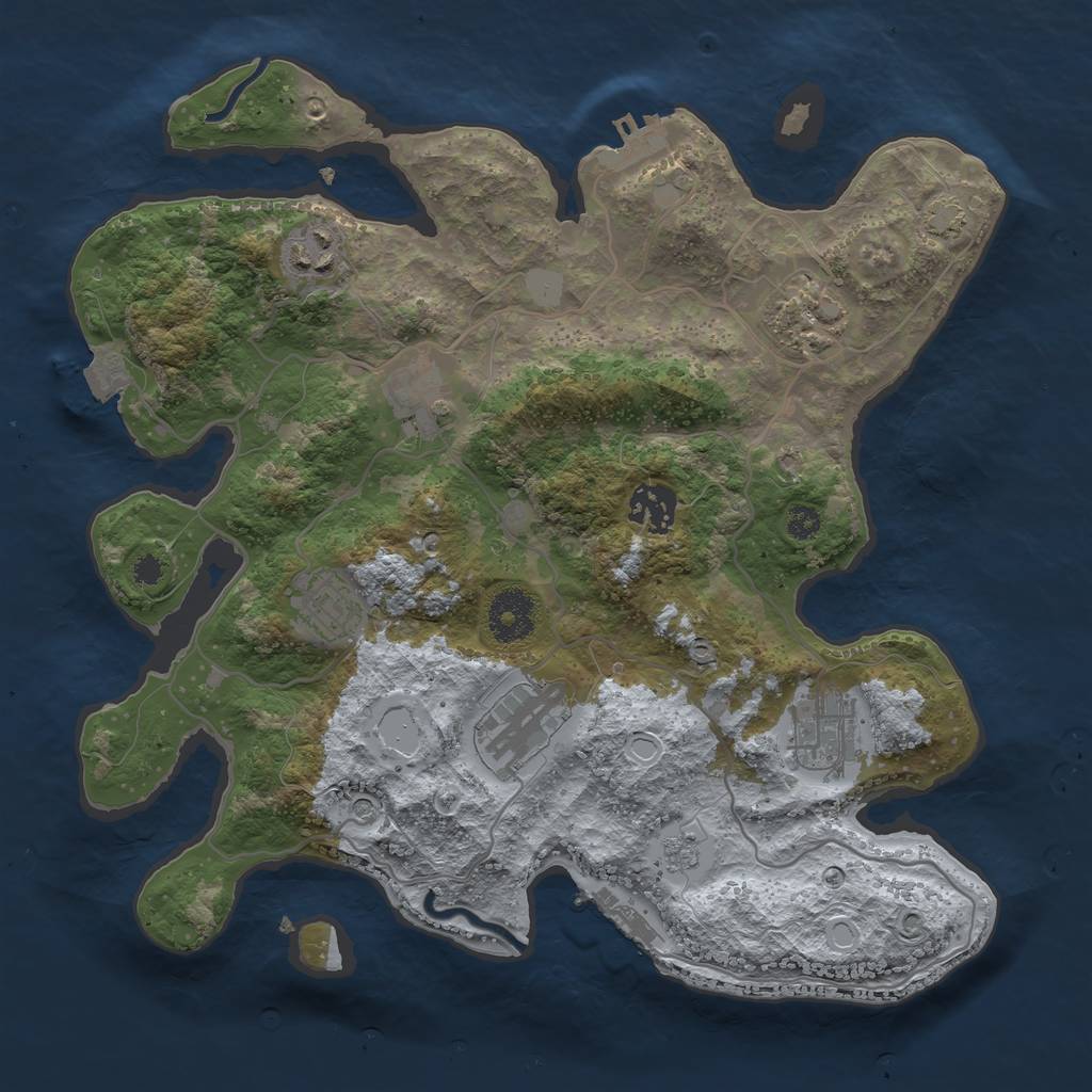 Rust Map: Procedural Map, Size: 3250, Seed: 1717646970, 15 Monuments