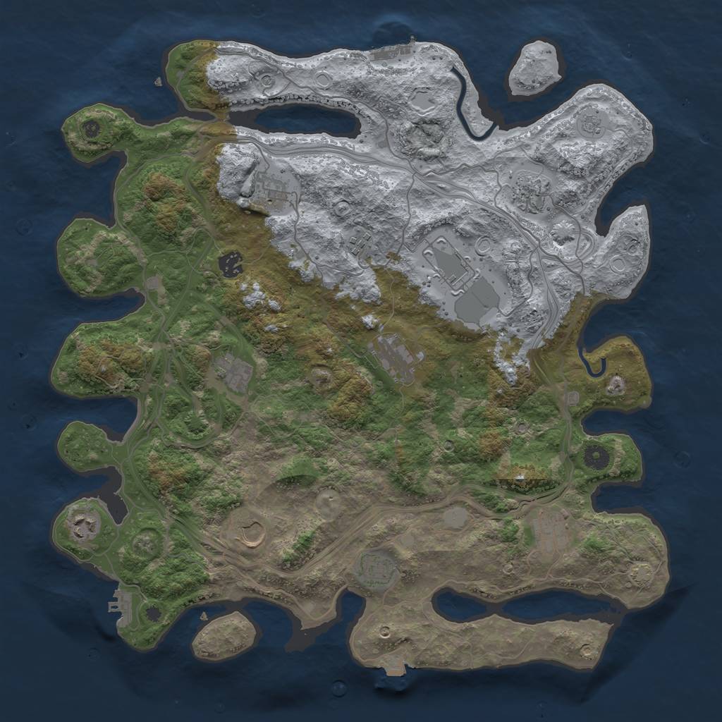 Rust Map: Procedural Map, Size: 4250, Seed: 146526272, 19 Monuments