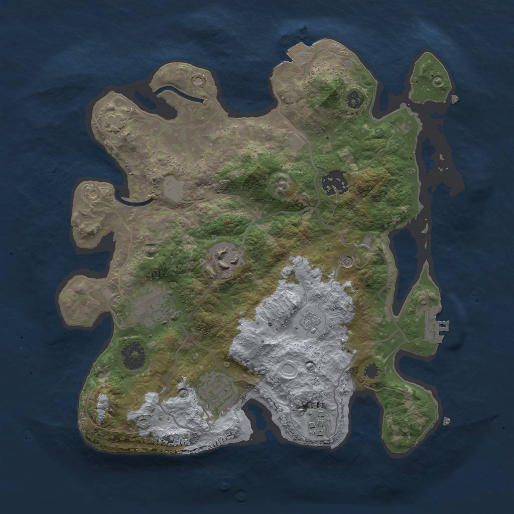 Rust Map: Procedural Map, Size: 3000, Seed: 1363748152, 12 Monuments