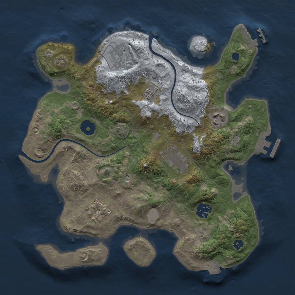 Rust Map: Procedural Map, Size: 3000, Seed: 274045317, 11 Monuments
