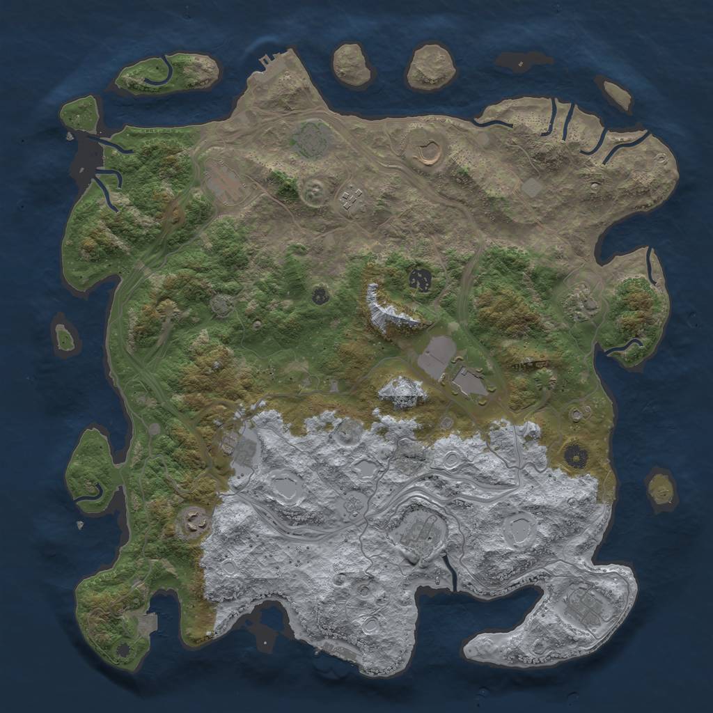 Rust Map: Procedural Map, Size: 4500, Seed: 193735344, 19 Monuments