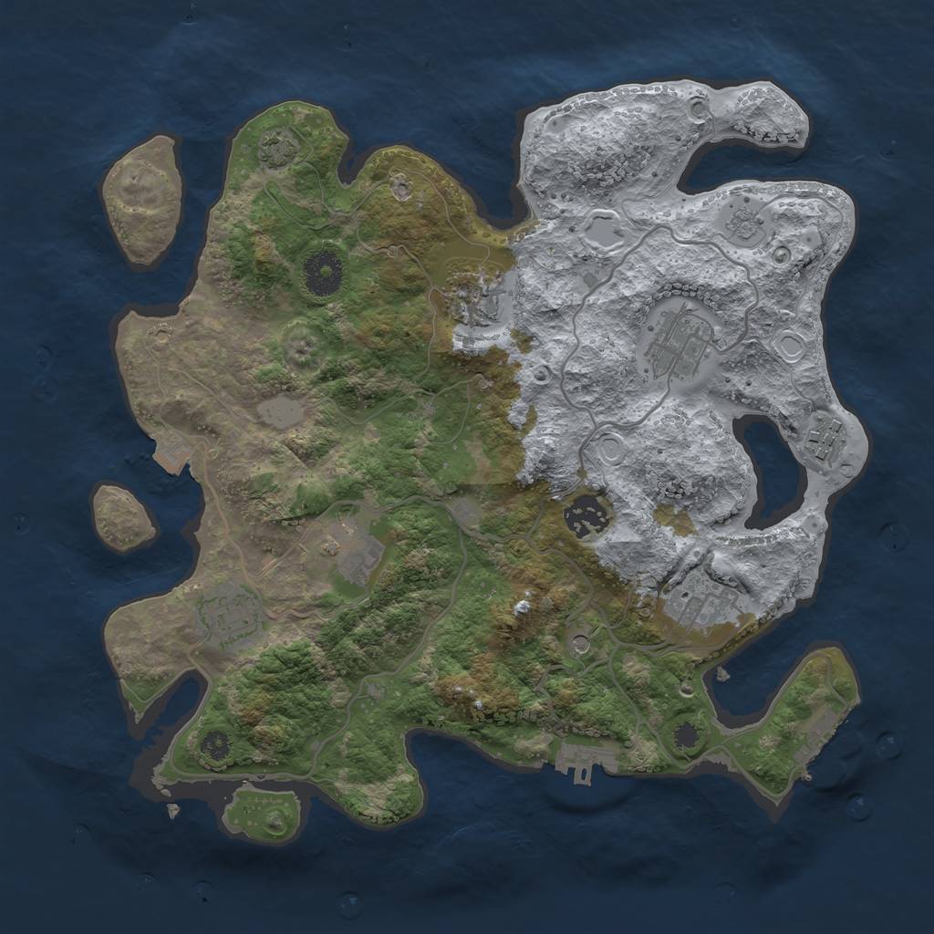 Rust Map: Procedural Map, Size: 3300, Seed: 822044585, 15 Monuments