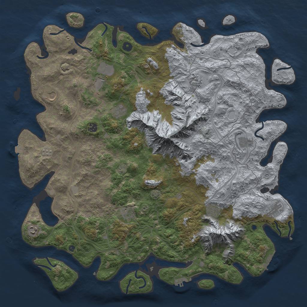 Rust Map: Procedural Map, Size: 5000, Seed: 399343067, 19 Monuments
