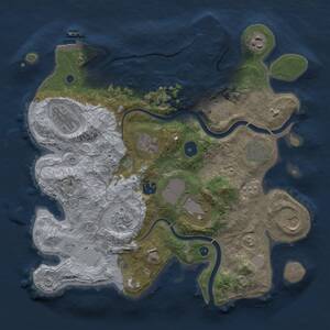 Thumbnail Rust Map: Procedural Map, Size: 3500, Seed: 160969567, 16 Monuments