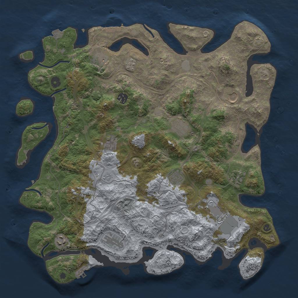 Rust Map: Procedural Map, Size: 4250, Seed: 650191346, 19 Monuments