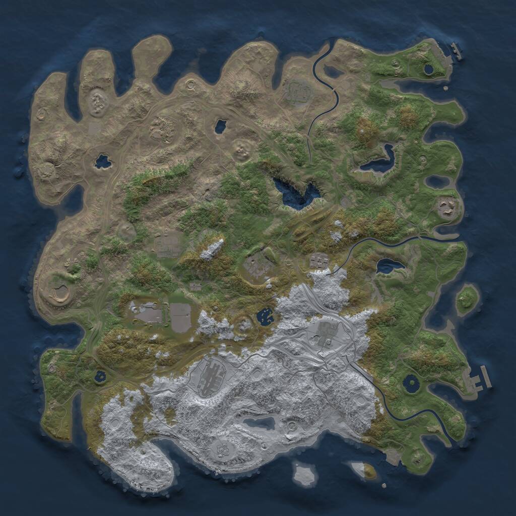 Rust Map: Procedural Map, Size: 4500, Seed: 586381868, 17 Monuments