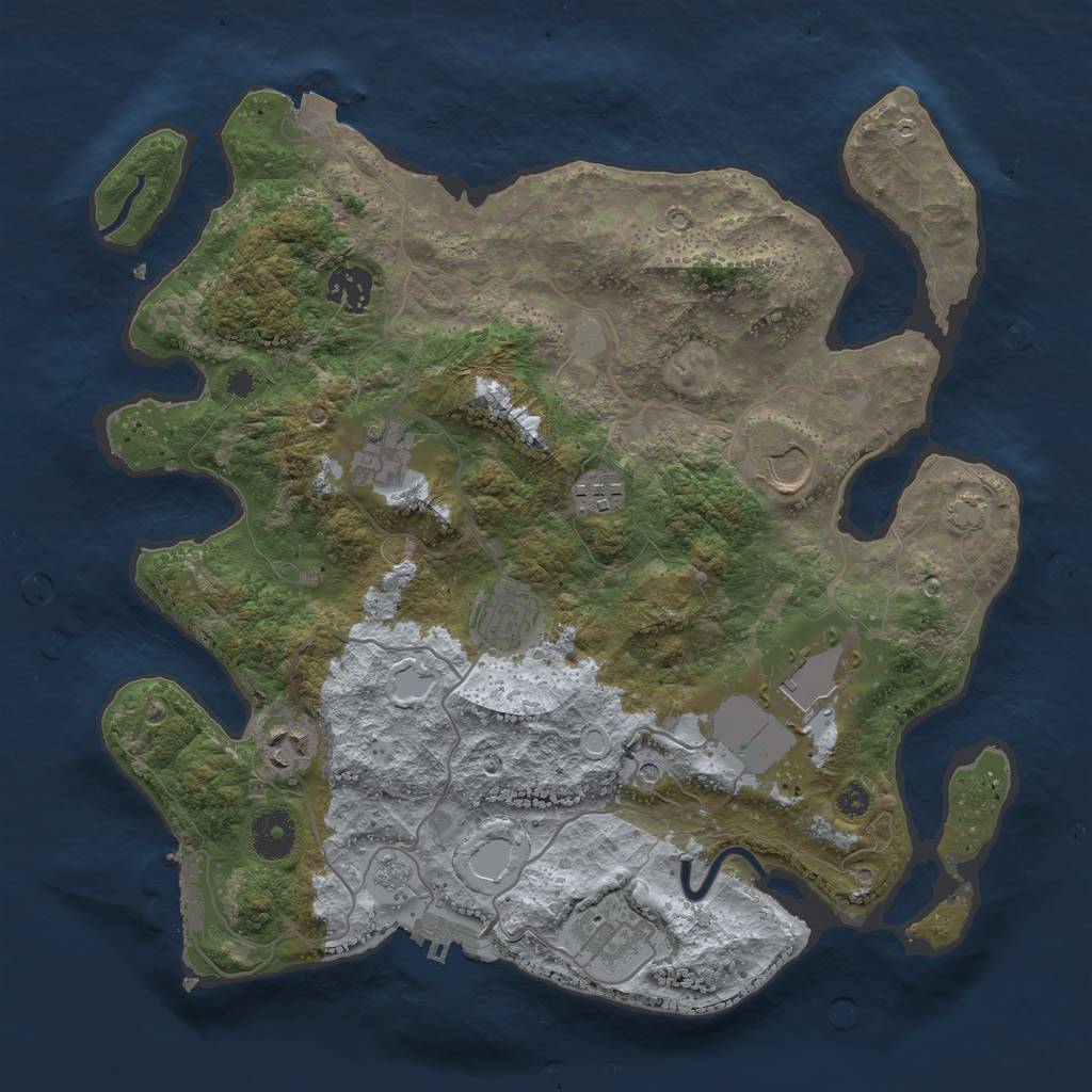 Rust Map: Procedural Map, Size: 3500, Seed: 692519904, 16 Monuments