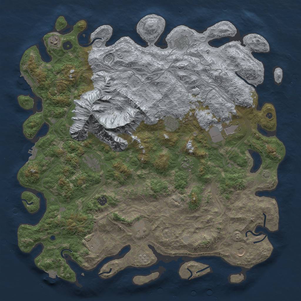Rust Map: Procedural Map, Size: 5000, Seed: 1265840618, 19 Monuments