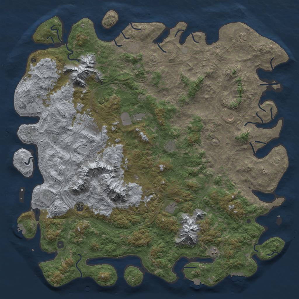 Rust Map: Procedural Map, Size: 6000, Seed: 648281, 19 Monuments