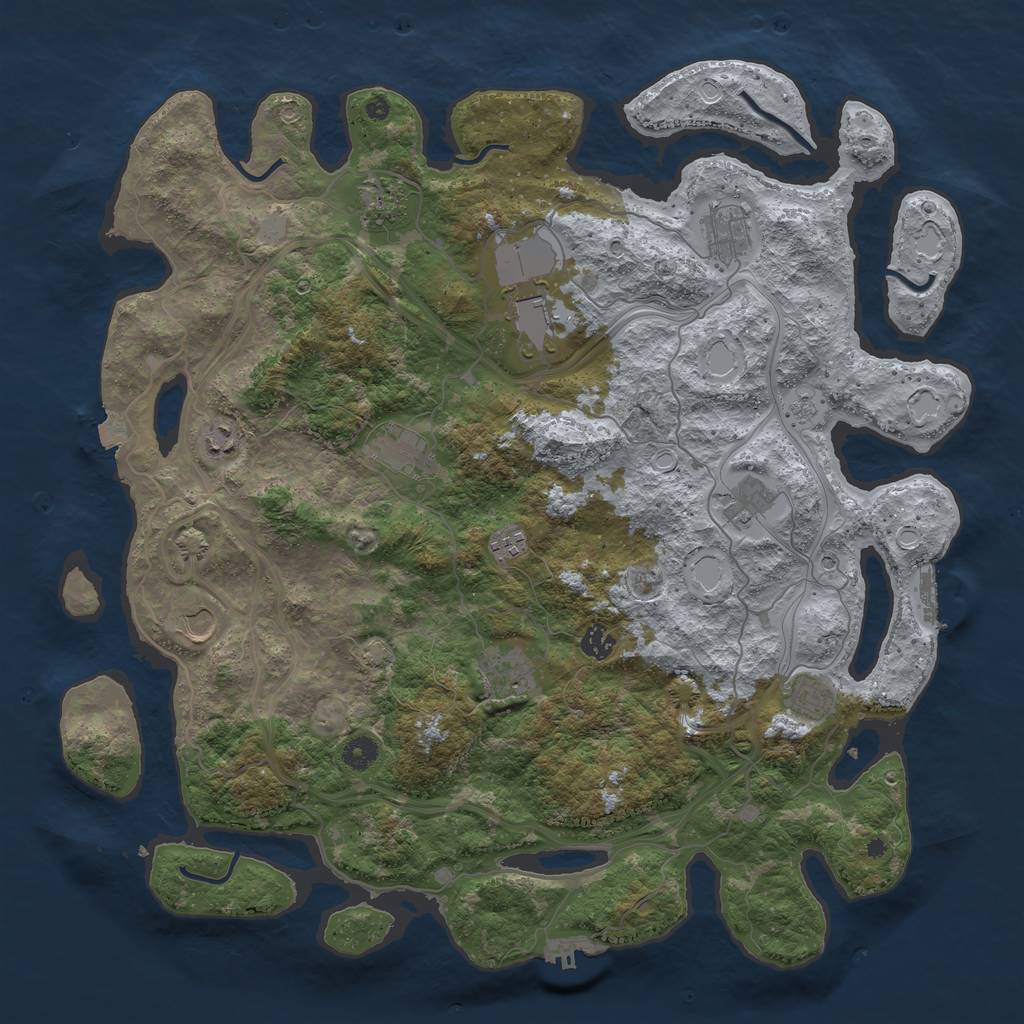 Rust Map: Procedural Map, Size: 4500, Seed: 5042024, 19 Monuments