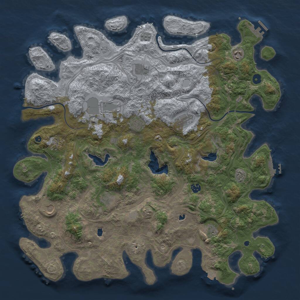 Rust Map: Procedural Map, Size: 4750, Seed: 988988439, 17 Monuments