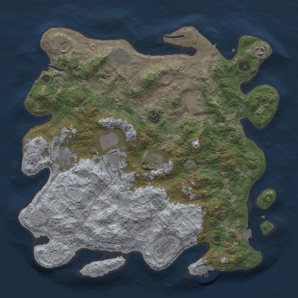 Rust Map: Procedural Map, Size: 4100, Seed: 54726265, 19 Monuments