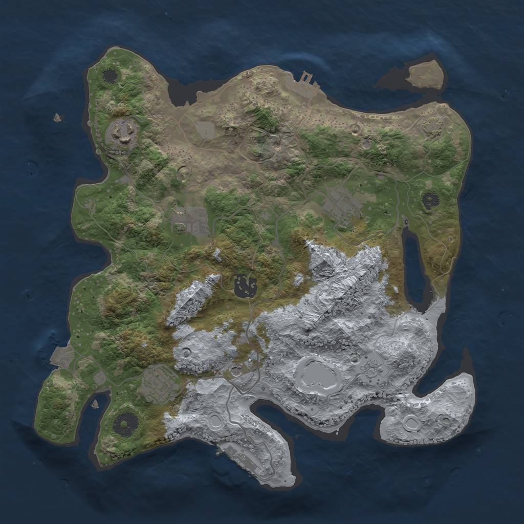 Rust Map: Procedural Map, Size: 3200, Seed: 78786786, 13 Monuments