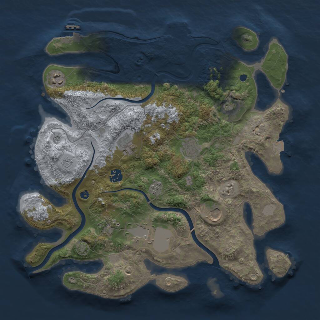 Rust Map: Procedural Map, Size: 3600, Seed: 11304, 15 Monuments