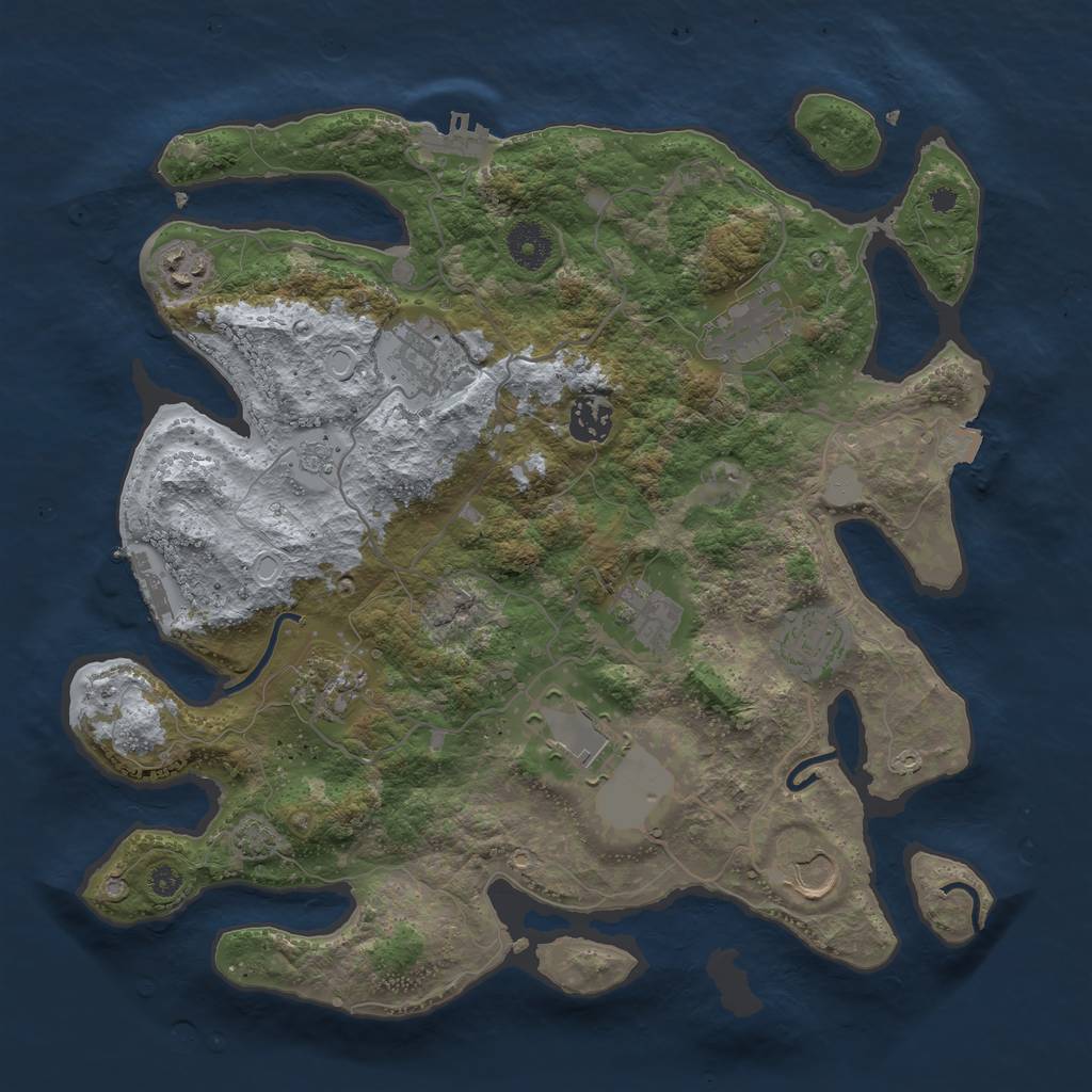 Rust Map: Procedural Map, Size: 3600, Seed: 11304, 16 Monuments