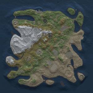Thumbnail Rust Map: Procedural Map, Size: 3600, Seed: 11304, 16 Monuments