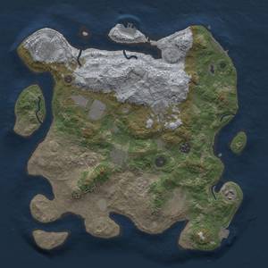 Thumbnail Rust Map: Procedural Map, Size: 3600, Seed: 21304, 16 Monuments