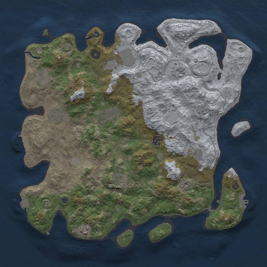 Rust Map: Procedural Map, Size: 4000, Seed: 1665142766, 18 Monuments