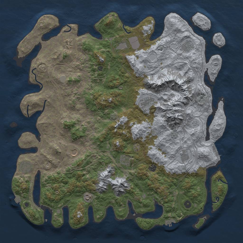 Rust Map: Procedural Map, Size: 5000, Seed: 4206988, 19 Monuments