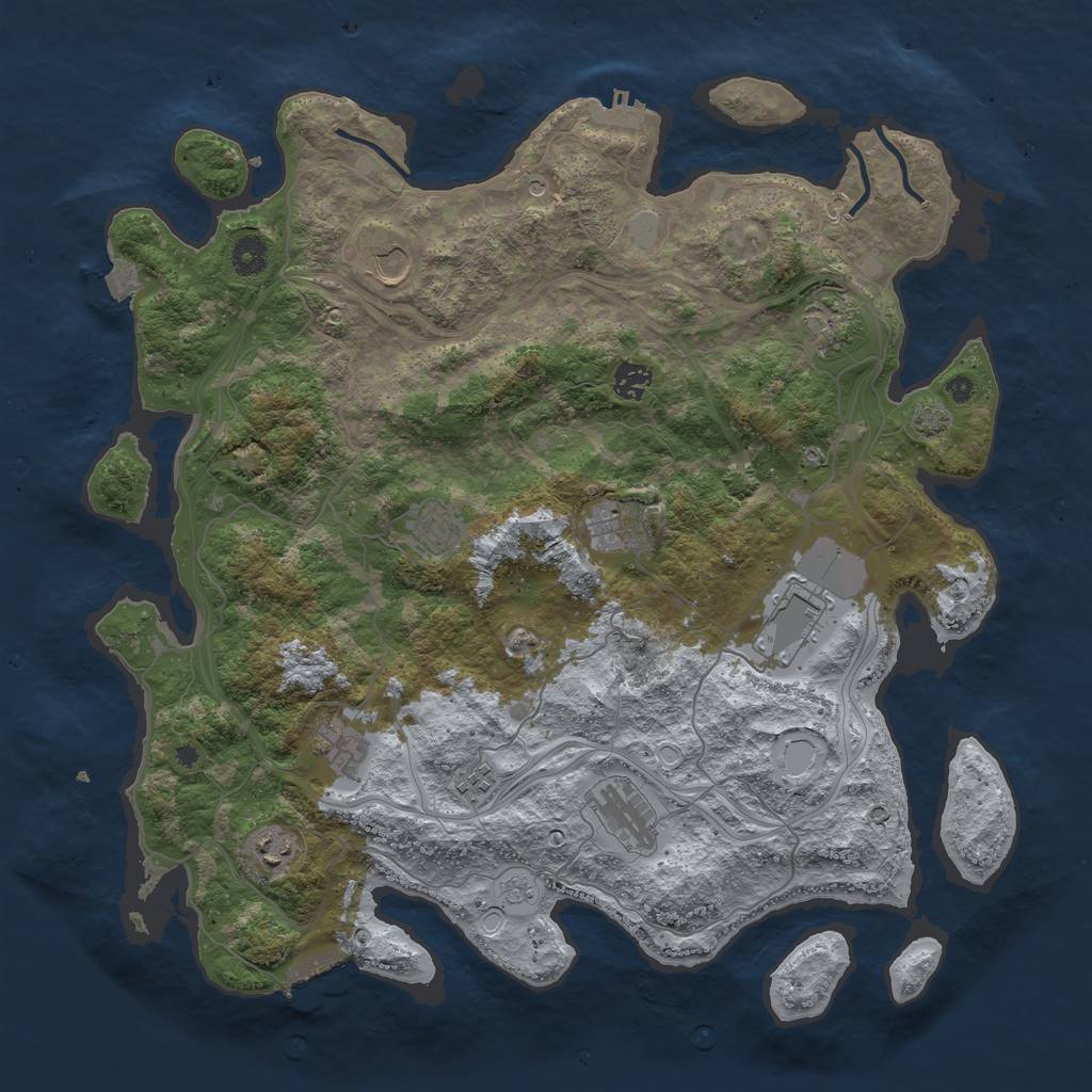 Rust Map: Procedural Map, Size: 4250, Seed: 549462970, 18 Monuments
