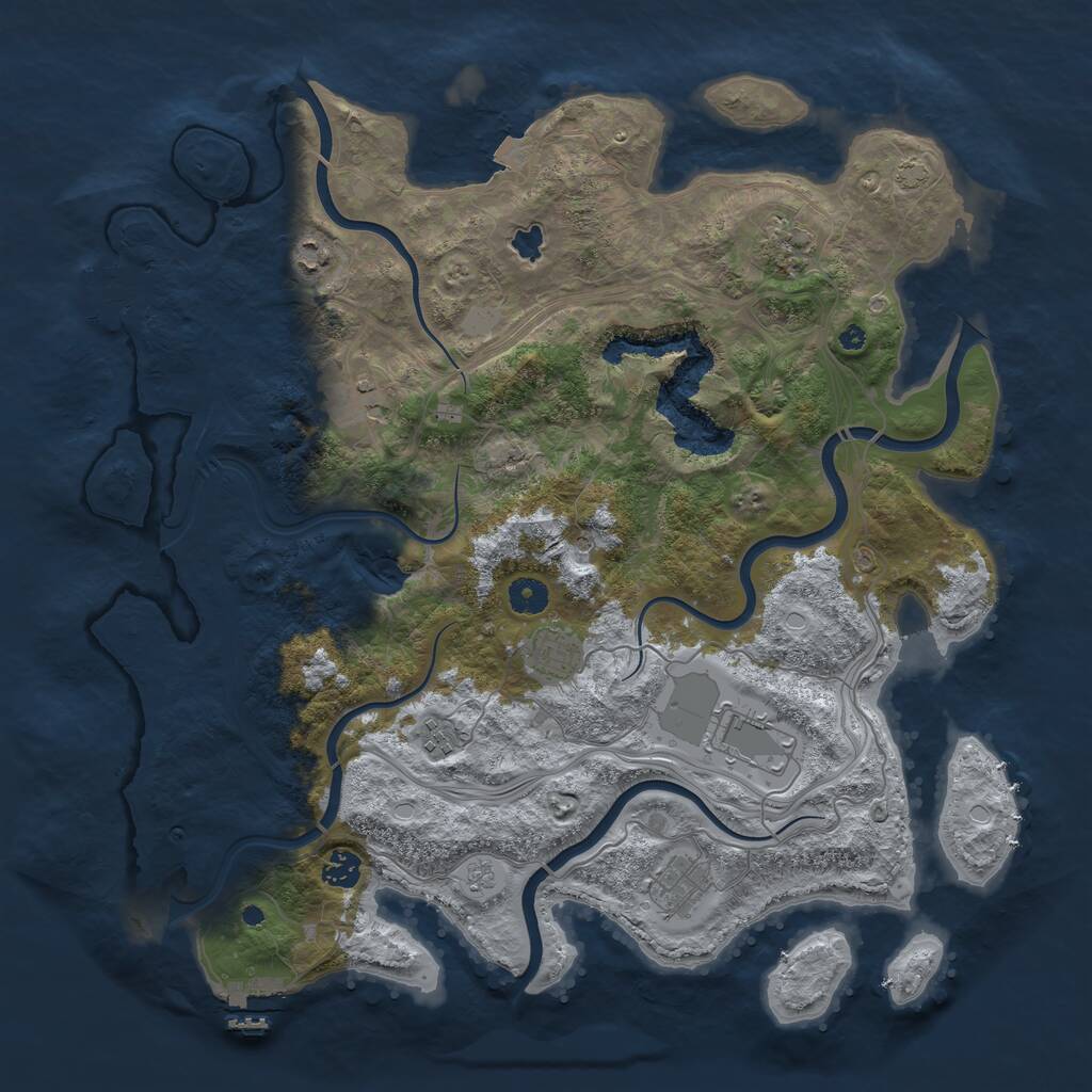 Rust Map: Procedural Map, Size: 4250, Seed: 549462970, 14 Monuments