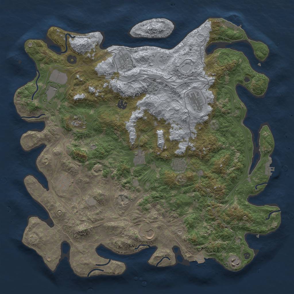 Rust Map: Procedural Map, Size: 4500, Seed: 1635596365, 19 Monuments