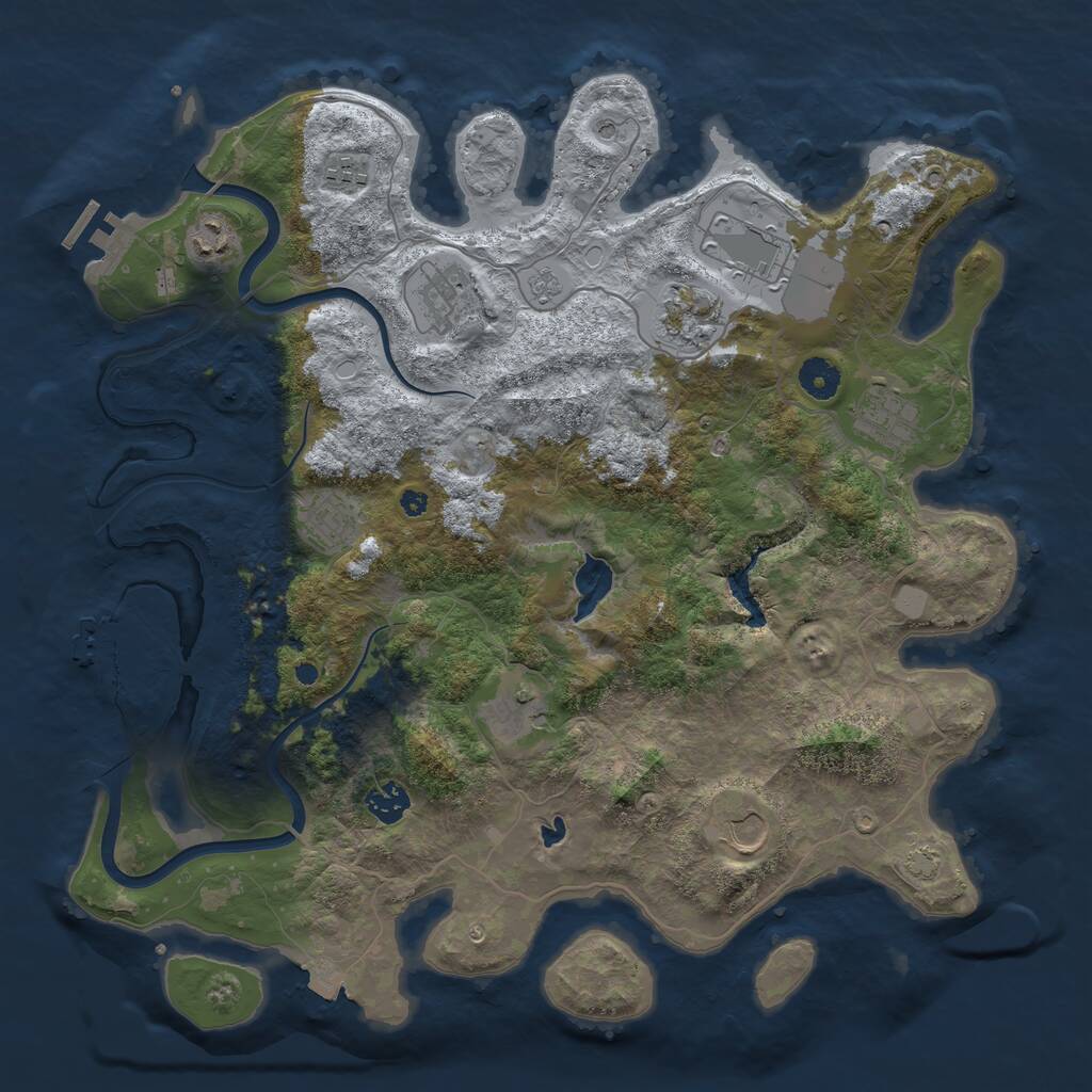Rust Map: Procedural Map, Size: 4000, Seed: 1458315230, 16 Monuments
