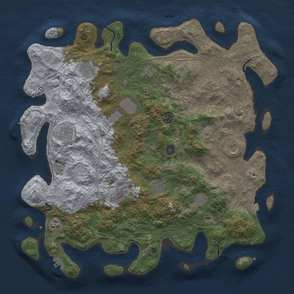 Rust Map: Procedural Map, Size: 4500, Seed: 13354, 19 Monuments