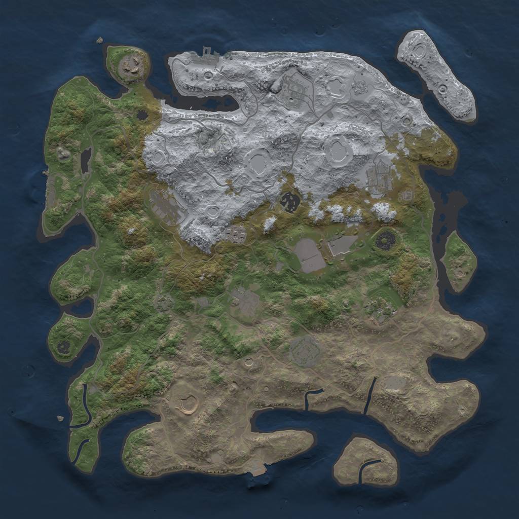 Rust Map: Procedural Map, Size: 4000, Seed: 1600208084, 19 Monuments