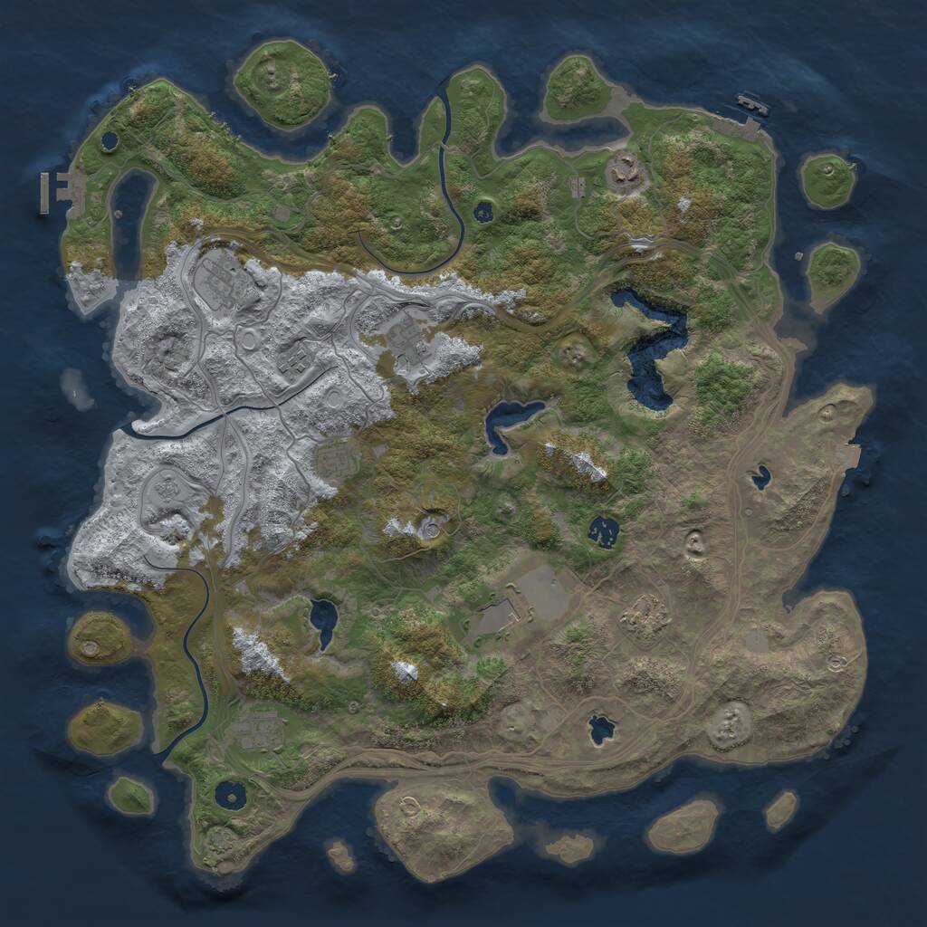 Rust Map: Procedural Map, Size: 4500, Seed: 1844150238, 15 Monuments