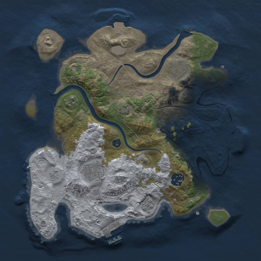 Rust Map: Procedural Map, Size: 3000, Seed: 240767879, 10 Monuments
