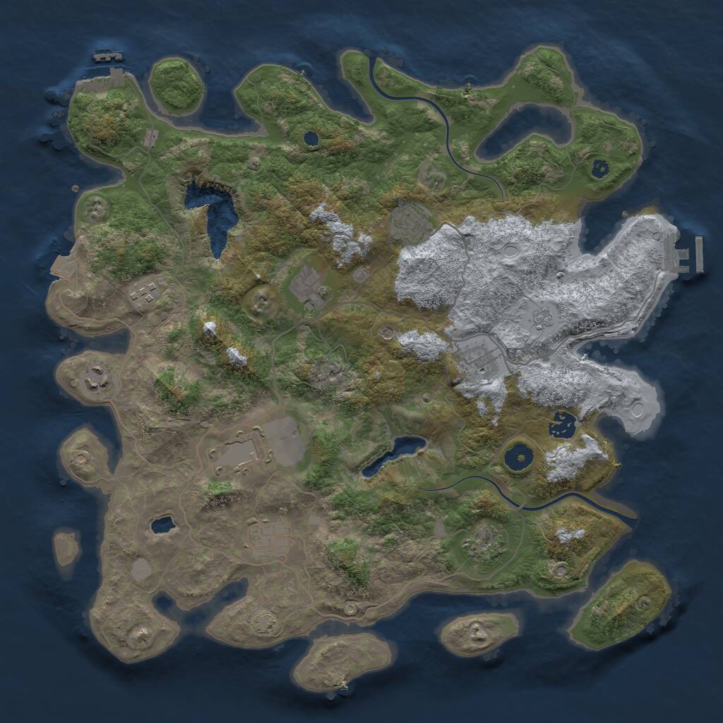 Rust Map: Procedural Map, Size: 4000, Seed: 440089475, 15 Monuments