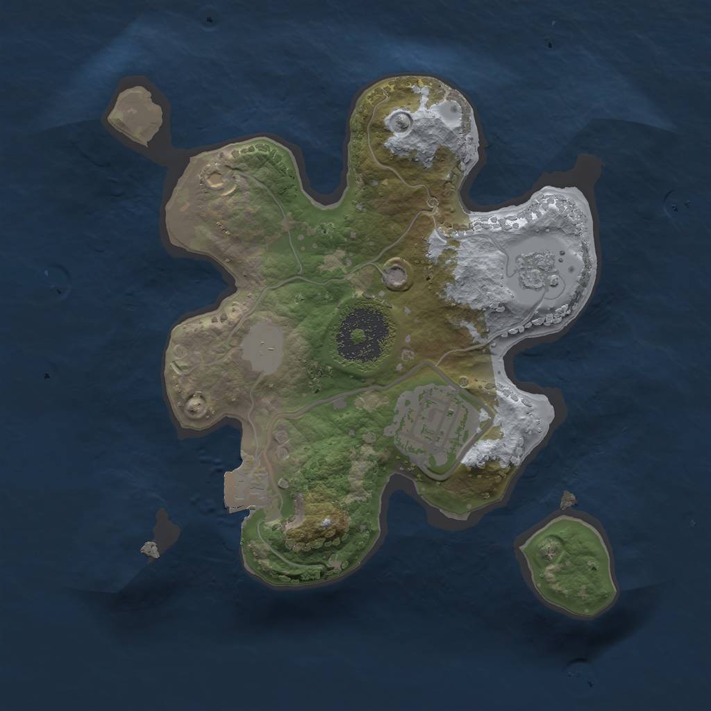 Rust Map: Procedural Map, Size: 2000, Seed: 10248, 5 Monuments