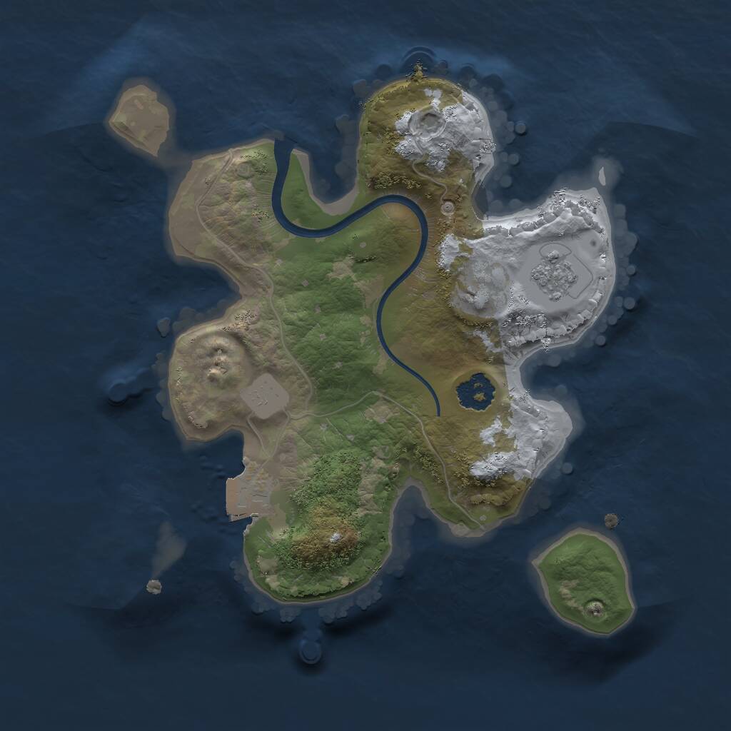Rust Map: Procedural Map, Size: 2000, Seed: 10248, 2 Monuments