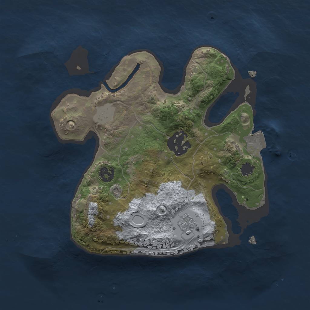 Rust Map: Procedural Map, Size: 2000, Seed: 1363748152, 5 Monuments