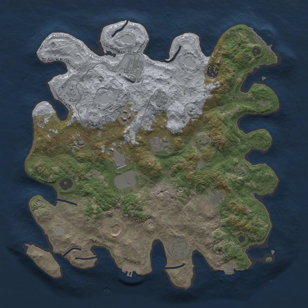 Rust Map: Procedural Map, Size: 3750, Seed: 431969561, 18 Monuments