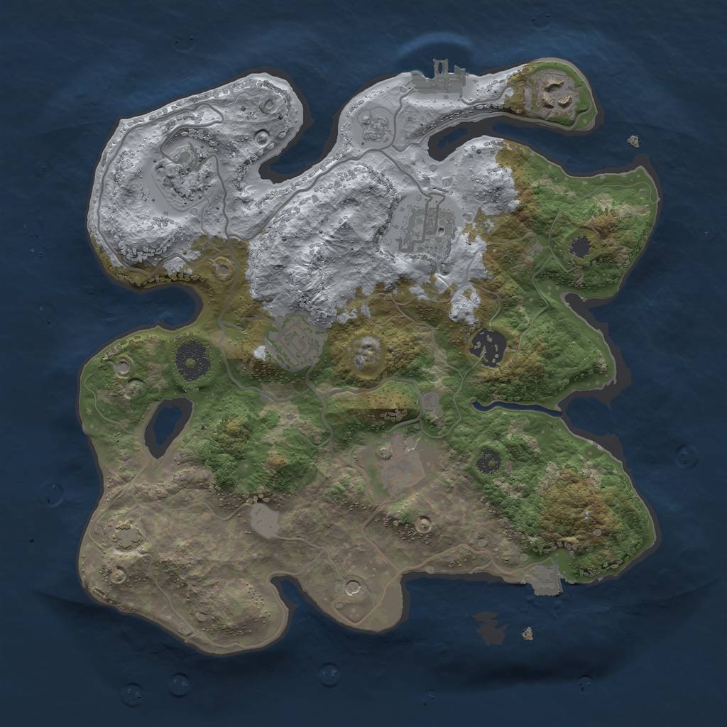 Rust Map: Procedural Map, Size: 3000, Seed: 465492983, 13 Monuments