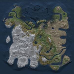 Thumbnail Rust Map: Procedural Map, Size: 4000, Seed: 447659009, 16 Monuments