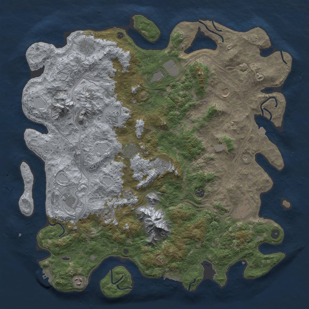 Rust Map: Procedural Map, Size: 5000, Seed: 505050, 19 Monuments