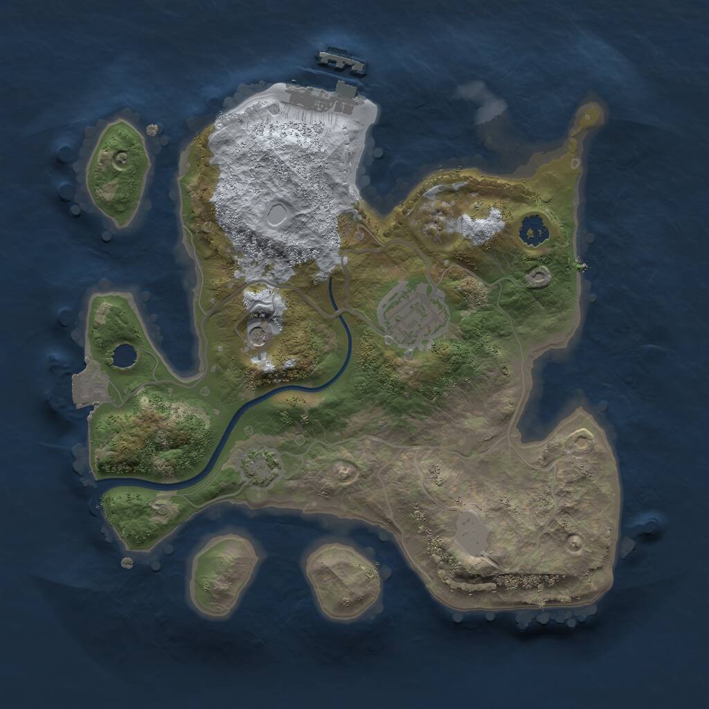 Rust Map: Procedural Map, Size: 2400, Seed: 199243073, 5 Monuments