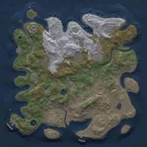 Thumbnail Rust Map: Procedural Map, Size: 3700, Seed: 760277, 16 Monuments