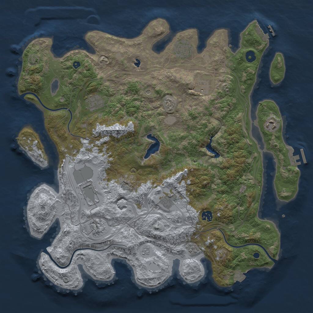 Rust Map: Procedural Map, Size: 4250, Seed: 26712584, 15 Monuments