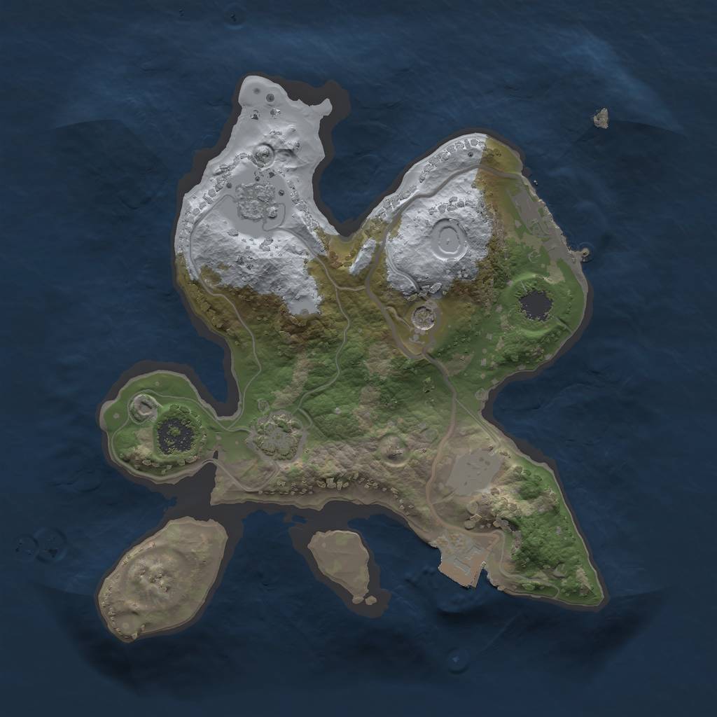 Rust Map: Procedural Map, Size: 2000, Seed: 5624, 7 Monuments