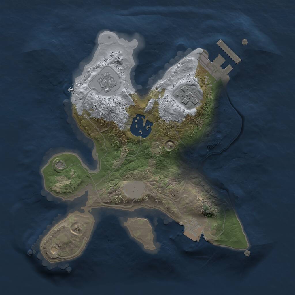 Rust Map: Procedural Map, Size: 2000, Seed: 5624, 5 Monuments