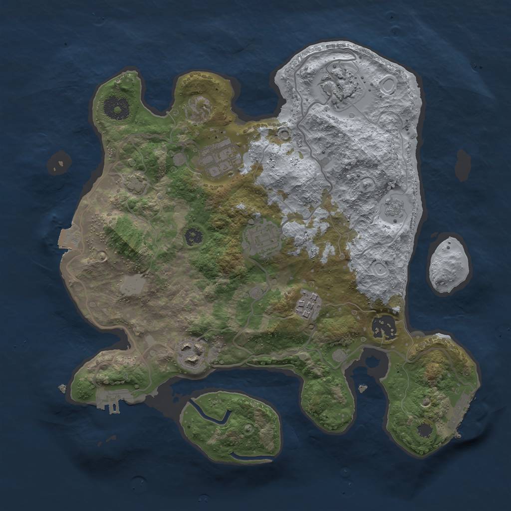 Rust Map: Procedural Map, Size: 3000, Seed: 2980635, 13 Monuments